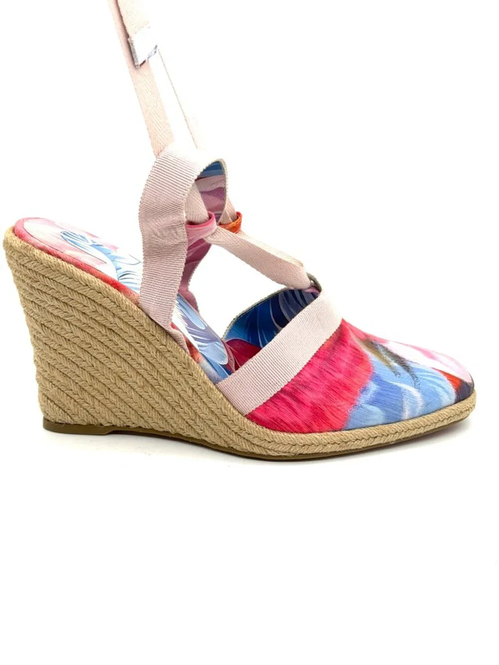 Christian Louboutin TOLEDA FAB 85 Peonies Wedge Heel Espadrille Sandals